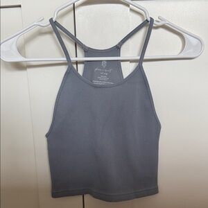 Free People Movement: Gray Ribbed Tank Top